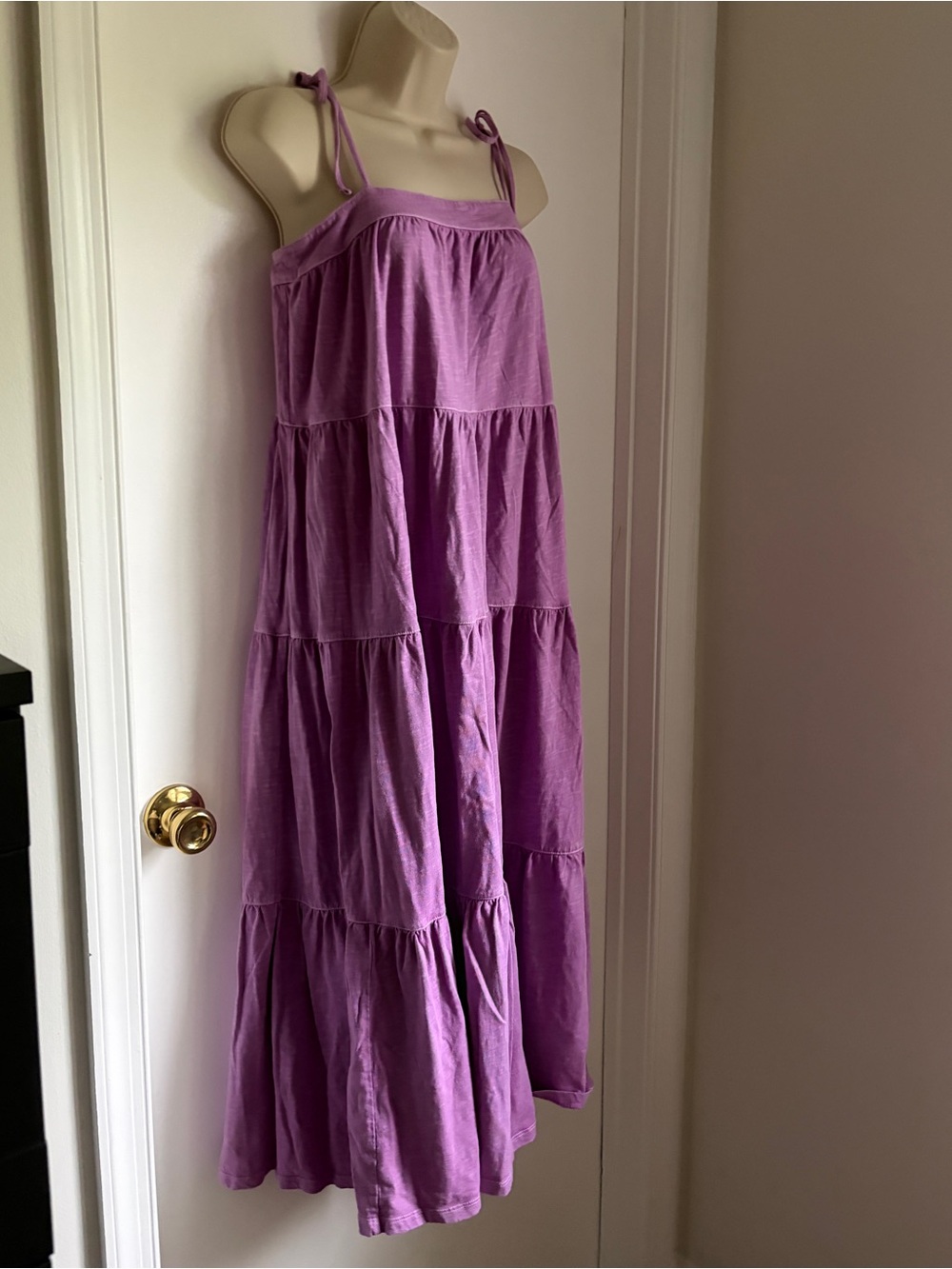 American Eagle Outfitters Purple Tie-Shoulder Dress (Size Small)